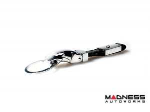 Jaguar Keychain - Black Leather Strap w/ clasp - Chrome Jaguar Head Jaguar Keychain - Black Leather Strap w/ clasp - Chrome Jaguar Head